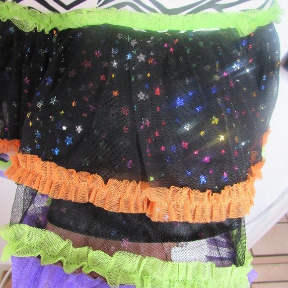 Emily Rose Halloween long sleeve zebra print sparkly tulle layered dress girls 7 - Picture 5 of 5